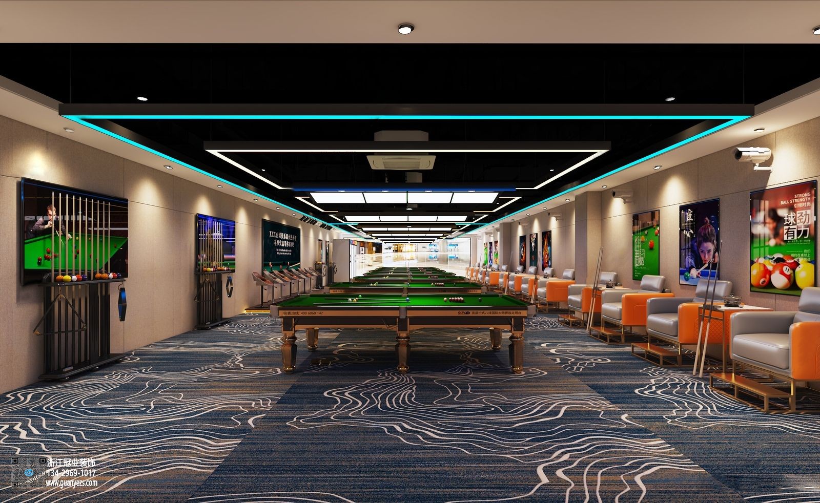 紹興臺(tái)球廳裝修
